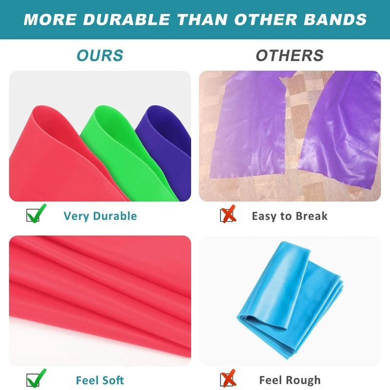 Natural Latex Resistance Bands - Home Gym Routine review and price