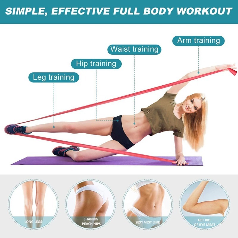 Natural Latex Resistance Bands - Home Gym Routine review and price