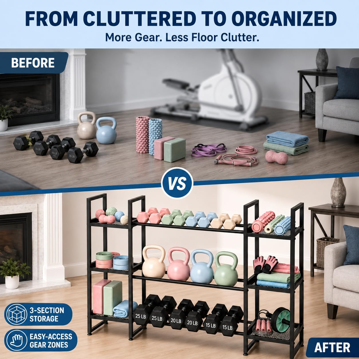 Dumbbell Rack 3 Tier, 260 Lb P - All In One Gym Home Equipment review and price