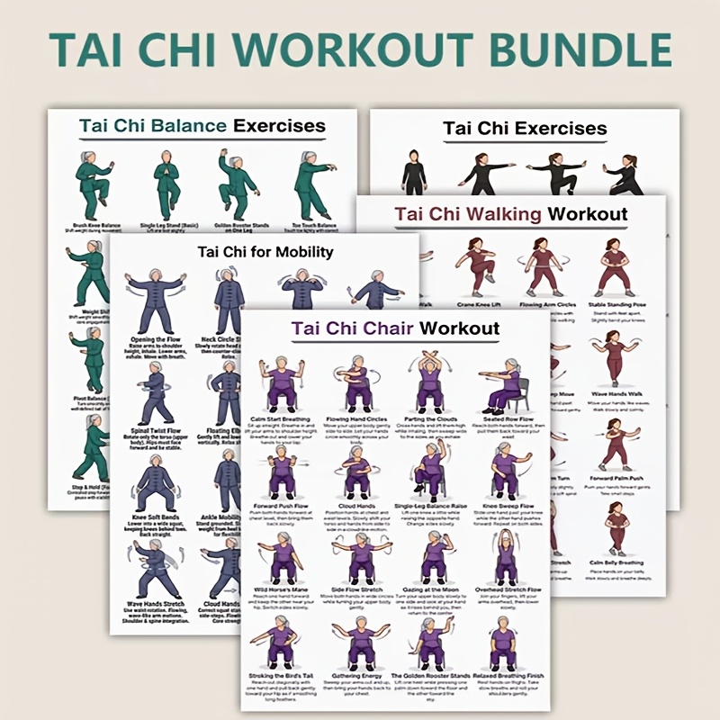 A4 Size 5pcs Tai Chi Workout S - Home Gym Routine review and price
