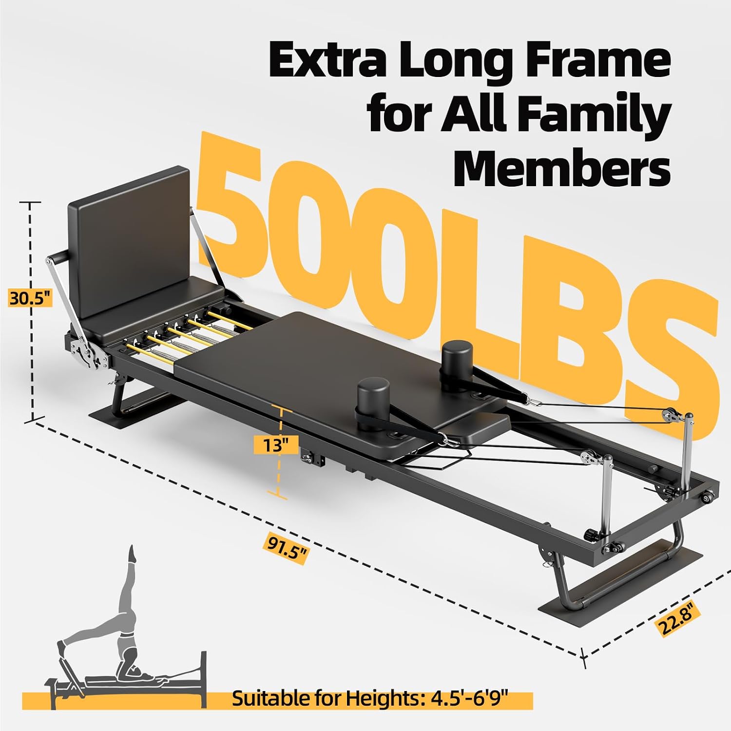 Foldable Pilates Reformer Mach - Home Gym Equipment Set review and price