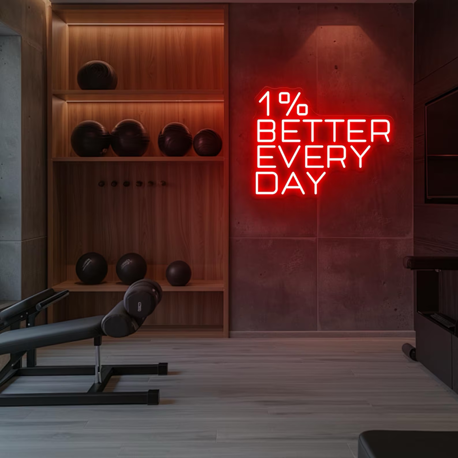 1% Better Every Day Neon Sign, - Home Gym Neon Sign review and price